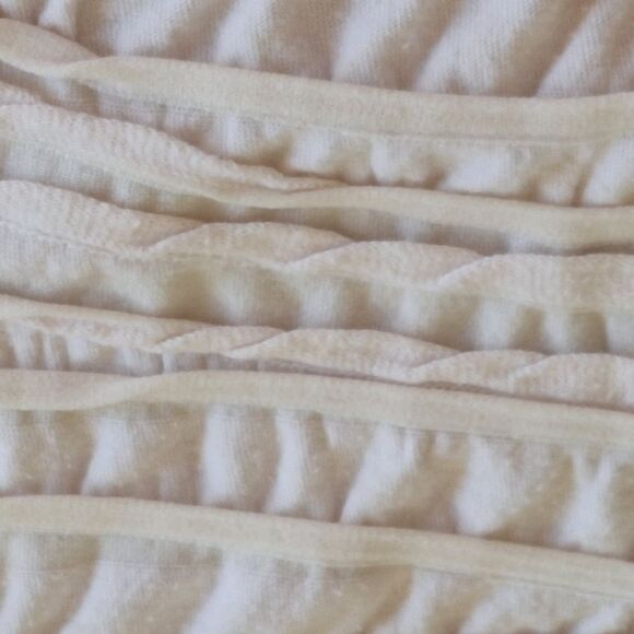 Carol Turner Tank Wavy Pleated Textured Top Cotton Blend Made in USA XL Cream - Picture 5 of 16